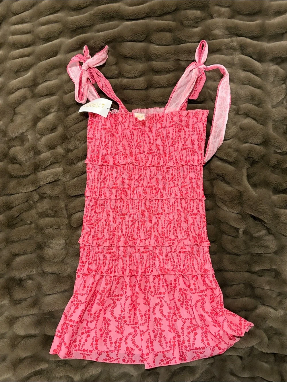 Pink Flower Ruffle Dress
